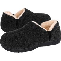 Vyriškos namų šlepetės neslystančios patogios Memory Foam juodos 40-41 EU — vyriškos namų šlepetės, šlepetės su putomis, šiltos vyriškos šlepetės, šlepetės guminiu padu, patogios namų šlepetės, uždaro kulno šlepetės, 40-41