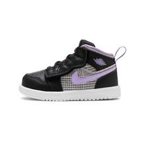 Air Jordan 1 Mid ALT SE TD Houndstooth Baby Sneakers Black White Metallic-Silver DO2492-015 22