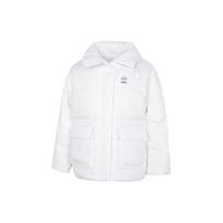 Adidas Neo Jacket DW1 Plain Print Small Logo Zip-Up Long Sleeve Down Women Outerwear White HN2441 XL