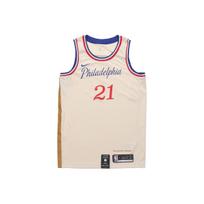 Nike NBA City Edition marškinėliai 2019-2020, Embiid #21 Kvėpuojanti liemenė Vyriški sportiniai topai Smėlio spalvos AV4664-280 XL white