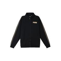 Puma Logo Print Fleece-Lined Knit Jacket Men Outerwear Black 587138-01 XL black