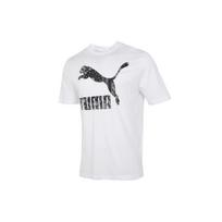 PUMA Retro American Running Print Crew Neck Short Sleeve T-Shirt Men Tops White 532653-52 XL gray