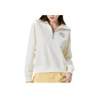 Levis FW22 Solid Color Zip Collar Long Sleeve Sweatshirt Women sweatshirt White A5194-0001 XS