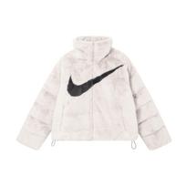 Nike Laisvalaikio Kailinis Ilgomis Rankovėmis Paltas Su Užtrauktuku Ir Stoviniu Apykakle Moterims Viršutinis Drabužis Šviesiai Raudonas Medžio Rudas FN0461-104 L white