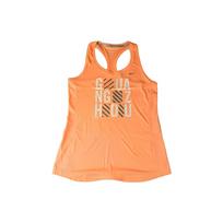 Nike Letter Print Round Neck Sports Vest Women Tops Orange 748333-832 L
