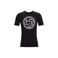 Under Armour Hoops Logo Basketball Print Crew Neck Short Sleeve T-Shirt Men Tops Black 1361920-001 XL black