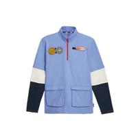 Puma X Childhood Dreams Collaboration FW23 Logo Half-Zip Stand-Up Collar Sweatshirt Men sweatshirt Blue 539918-01 L