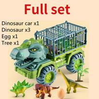 Naujas vaikiškas žaislinis dinozauras automobilis didelės inžinerinės transporto priemonės modelis mokomasis žaislas transportavimo transporto priemonė žaislas berniukas mergaitė su dinozauru dovana Full set