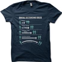Social Distancing Rules funny corona flat earth t-shirt 9050 XL