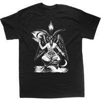 Chat Noir Baphomet Shirt - Pentagram goat Mendes skull Occult Satanic Leviathan Cross 666 S