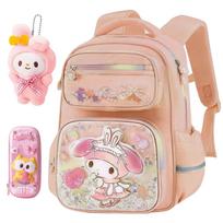 Student Backpack, Cartoon Backpack, Travel Backpack One Size rožinė