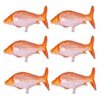 6 Pcs Fish Shaped Foil Balloons Realistic Carp Balloons for Fishing Themed Birthday Party Baby Shower Supplies 6pcs raudona