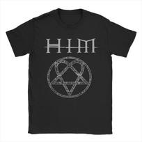Harajuku marškinėliai Him grupė Ville Valo Omate medvilniniai marškinėliai Hippie marškinėliai suaugusiems vasaros Y2K smagūs kasdieniai trumpomis rankovėmis drabužiai S juoda