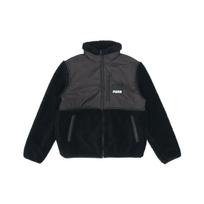 Puma Sherpa Fleece Color Block Sports Jacket With Stand Collar And Logo Men Outerwear Black 846325-01 S black