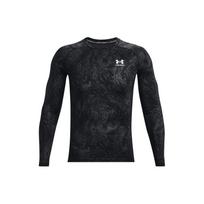 Under Armour Heat Gear Series Logo Print Crew Neck Long Sleeve Fitness Shirt Men tops Black 1370325-001 S