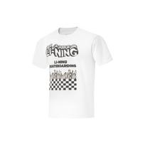 Li Ning Golden Era Logo Print Letter Round Neck Loose Short Sleeve T-Shirt Unisex T-Shirt White AHST097-2 XXL