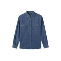 Levis Solid Color Button Down Long Sleeve Shirt Women shirts Blue A0842-0002 S