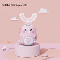Vaikų U formos elektrinis dantų šepetėlis 360 laipsnių Smart Cartoon Kids silikoninis dantų šepetėlis Automatinis įkraunamas Sonic dantų šepetėlis