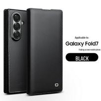 Chali Genuine Leather Samsung Fold7 Case: Foldable, Full Coverage, Anti-Drop, Magnetic Flip Screen Protector.