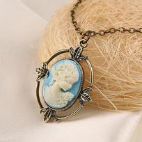 Vintage Vampire Diaries Portrait Choker Pendant Necklace for Women Jewelry Accessory