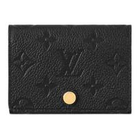 Louis Vuitton Monogram Card Holder Leather Clutch Unisex Clutch Black M58456 Gift Set(Basic Set+Box+Shopping Bag)
