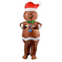 Christmas Gingerbread Man Inflatable Costume for Parties, Festivals, and Cosplay One Size