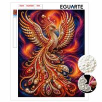 Shiny Pearl Mystical Phoenix Bird DIY Painting Creative Bead Art Craft Household Wall Decoration Nice Present For Art Hobbyists Home Decor Items 30x40