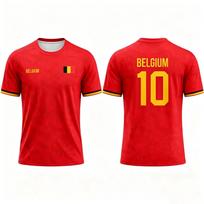 2026 Naujas Belgijos Vėliavos Spaudinio Futbolo Marškinėliai Vasaros Vyriški Greitai Džiūstantys Kvėpuojantys Futbolo Treniruočių Marškinėliai Unisex Atsitiktiniai Sportiniai Viršutiniai Drabužiai L