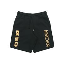Jordan Fleece-Auksinis spaudinys Medvilninės sportinės kelnaitės Vyriškos apatinės dalys Juodos AV0693-010 M beige