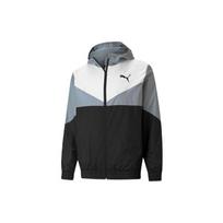 Puma Colorblock Sport Hooded Jacket Men Outerwear Black 588756-01 L gray