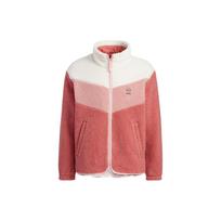 Adidas Neo Logo Print Stand Collar Fleece Zip Jacket Unisex Outerwear Red HY9652 S