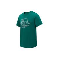 Adidas Neo Letter Print Pattern Breathable Casual Round Neck Short Sleeve T-Shirt Unisex Tops Green JD1433 XXXL