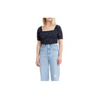 Levis Polka Dot Square Neck Short Sleeve Shirt Women shirts Blue A0800-0001 XS