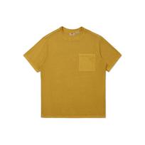 Levis Logo Embroidered Round Neck Loose Short Sleeve T-Shirt Men Tops Yellow A3697-0001 S