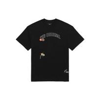 Vans American Vintage Simple Letter Floral Print Crew Neck Short Sleeve T-Shirt Unisex Tops Black VN0A7PZ1BLK L gray