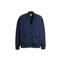 Levis Solid Color V-Neck Single-Breasted Long Sleeve Knit Sweater Men sweater Dark-Blue A6884-0003 XXL