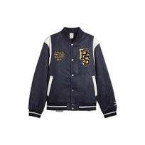 Puma X Staple Varsity Jacket Striped Letter Print Stand Collar Long Sleeve Jacket Men Jacket Blue 622203-16 XL black