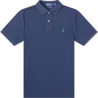Polo Ralph Lauren Solid Color Small Pony Embroidered Slim Fit Short Sleeve Polo Shirt Men tops Navy-Blue 710751221-001 S