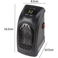Ventiliatorinis šildytuvas - RUMOCOVO - Mini elektrinis šildytuvas - Montuojamas į sieninį lizdą - Laikmatis - Termostatas juoda