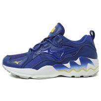 Mizuno Wave Rider 1 Fabric Leather Round Toe Lace-Up Slip-Resistant Durable Breathable Low-Top Casual Shoes Unisex Sneakers Dark-Blue D1GA182627 40.5