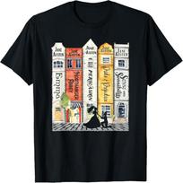 Jane Austen Books Street Romance Reader Bookish Jane Austen T-Shirt XL juoda