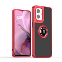 Fall prevention High hardness Motorola Moto G55 Magnetic Holder Ring Stand Hard PC Back Cover Shockproof Matte Armor Case For Moto G55 raudona