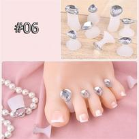 8 Pcs Foot Care Crystal Pearl Toe Silicone Separator Pedicure Tool Waterdrop Flower 06