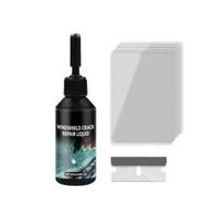 Car Windshield Repair Kit for Cracks Chips UV Glass Repair Fluid Permanent Bonding Prevents Further Spreading DIY Tool for Linear Cracks 1 Set