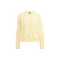 Adidas Neo Vibe Sweatshirt With Front Brand Logo Print Long Sleeve Sport Pullover Women Tops Yellow HN2370 S beige