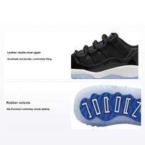 Air Jordan 11 Retro Low TD Space Jam Kūdikio Sportbačiai Juodi Varsity-Royal Balti FV5120-004 26