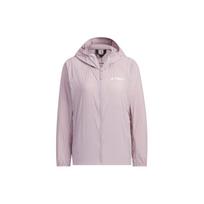Adidas Lightweight Windbreaker Solid Color Logo Outdoor UPF50+ Sports Hooded Sun Protection Jacket Women Jacket Purple Pink IS0277 M white