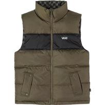 Vans Color Block Checkerboard Reversible Down Vest Unisex Vests Army-Green VN000H23KCZ XXL