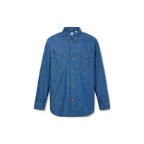 Levis SS23 Washed Vintage Single Button Long Sleeve Shirt Men shirts Blue A1919-0020 XS