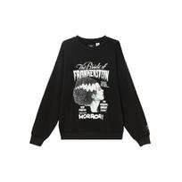 Levis X Universal Monsters Collaboration Character Print Pullover Long Sleeve Sweatshirt Unisex sweatshirt Black A3691-0000 XS